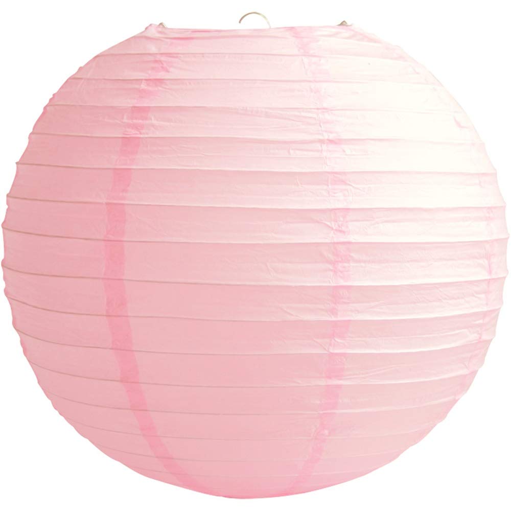 Time to Sparkle Tissue Paper Round Lanterns LampShade Lamp Shade Wedding Birthday Party Decoration | Light Pink, 8"(20cm) | - 2