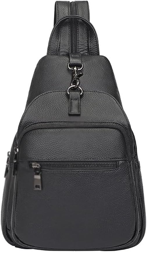 Leisure leather chest bag, men's layer, cowhide, multi back method, shoulder