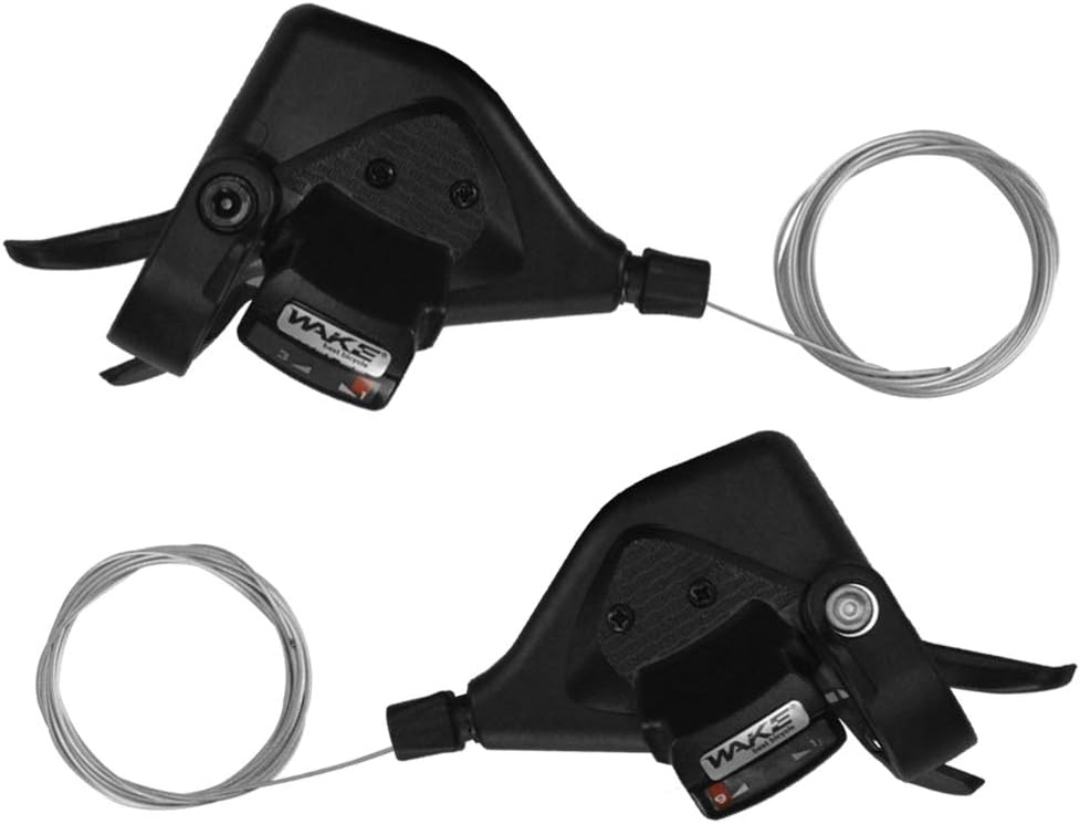 Bike Shifter Levers 1 Pair 3x9 Speed Gear Shifter Mountain Bicycle Derailleur with Gear Indicator Right and Left Thumb Shift Levers Combo (3x9 27 Speed)