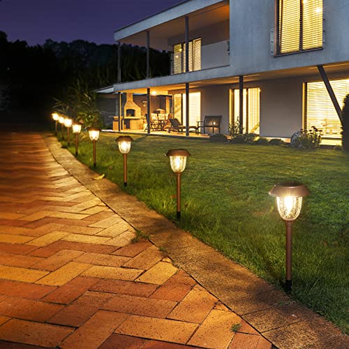 Volisun Solar Pathway Lights Outdoor,25 Lumens 6-Pack Solar Outdoor Light,3000K Warm White Ip65 Metal And Glass Solar Garden Light Landscape Pathway Light For Walkway Driveway(Adjustable Brightness) #TOP6