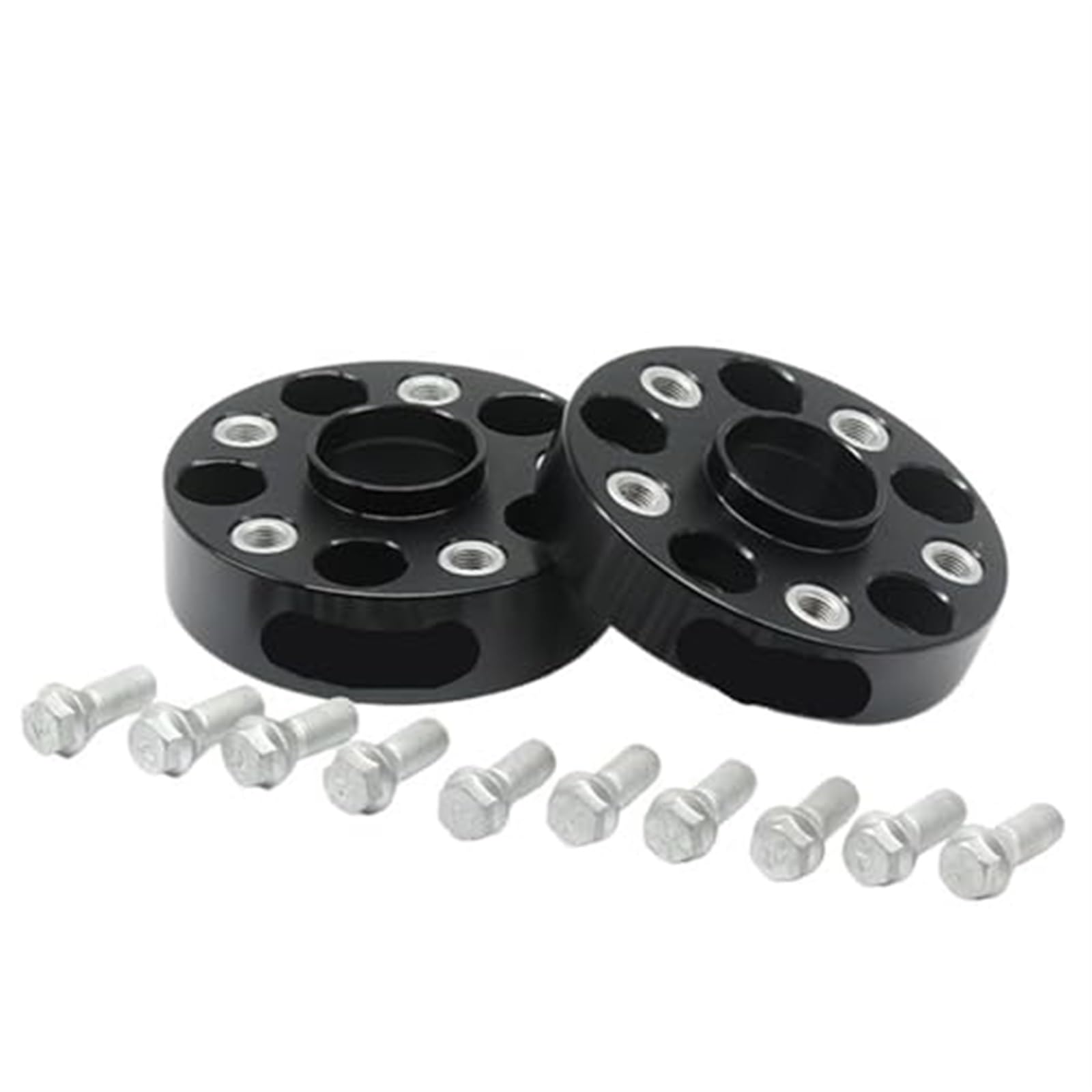 2 szt. Dystanse kół Adapte 25/30/35/40mm 5x112 66,6mm, dla, nowy samochód M15x12,5 Adapter dystansowy do kół samochodowych(BLACK 2PCS 25MM)