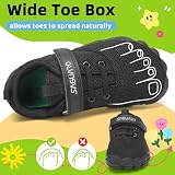 SAGUARO Dziecięce buty Barfoot miękkie i lekkie minimalistyczne buty, rozmiary 24-36, czarne, 30 EU