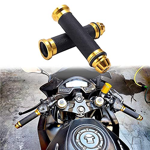 DREAMIZER 7/8" 22mm Motorcycle Handle Grip Universal Dirt Pit Bike Motocross Rubber Gel Hand Grips Brake Hands - Gold
