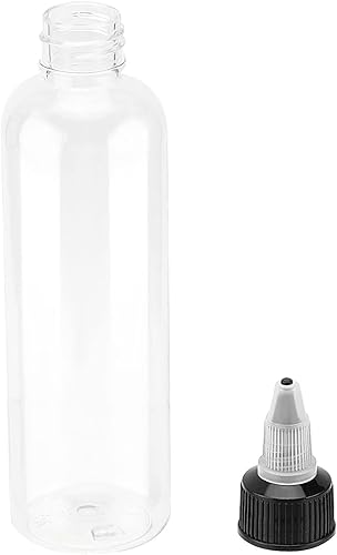Miniatura 5 de 40 botellas de plástico de 4 onzas, botellas dispensadoras redondas con tapa superior giratoria y embudo para manualidades, cocina, hogar,