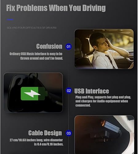 Miniatura 2 de Fydun Adaptador USB, interfaz de música USB AMI MMI AUX MP3 Cable adaptador para S4 S5 S6 4F0051510G