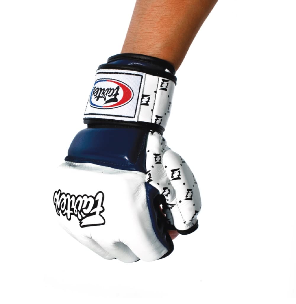 Fairtex FGV17 Super Sparring Grappling MMA Gloves (White/Black, Large)