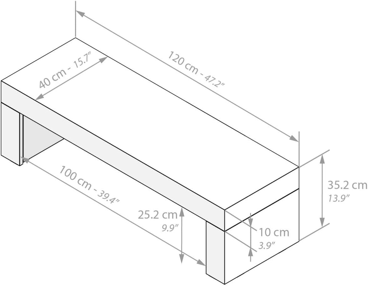 Mobili Fiver, Evolution TV Stand 47.2x15.7 in, Concrete Effect, Grey, Made in Italy