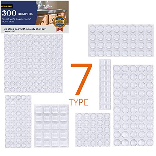 Clear Rubber Feet Bumpers Pads 300 Pieces Self Adhesive Transparent Stick Bumper Noise Dampening Buffer Bumpers For Door Drawer Self Stick Cabinet-Mozoland #TOP1