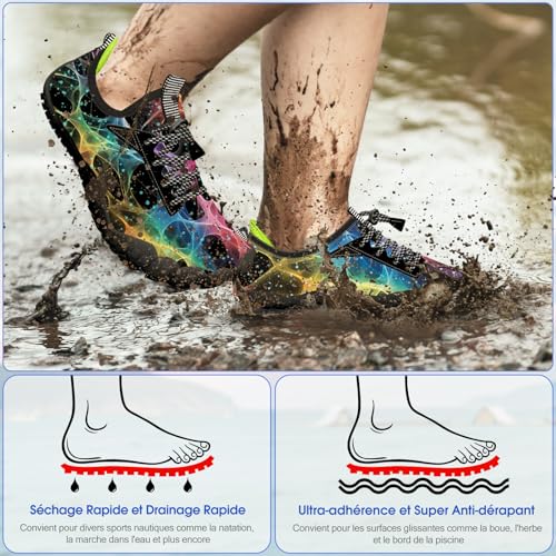 Image of Built-in Heel Grips Water Shoes for Kids Girls Boys Hiking Wide Barefoot Swim Beach Pool Big Kid
