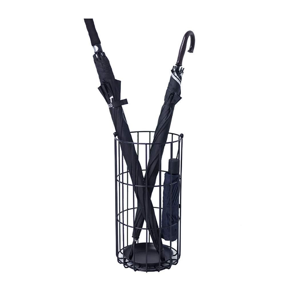 Porte-parapluie en métal haut de gamme avec finition noire géométrique