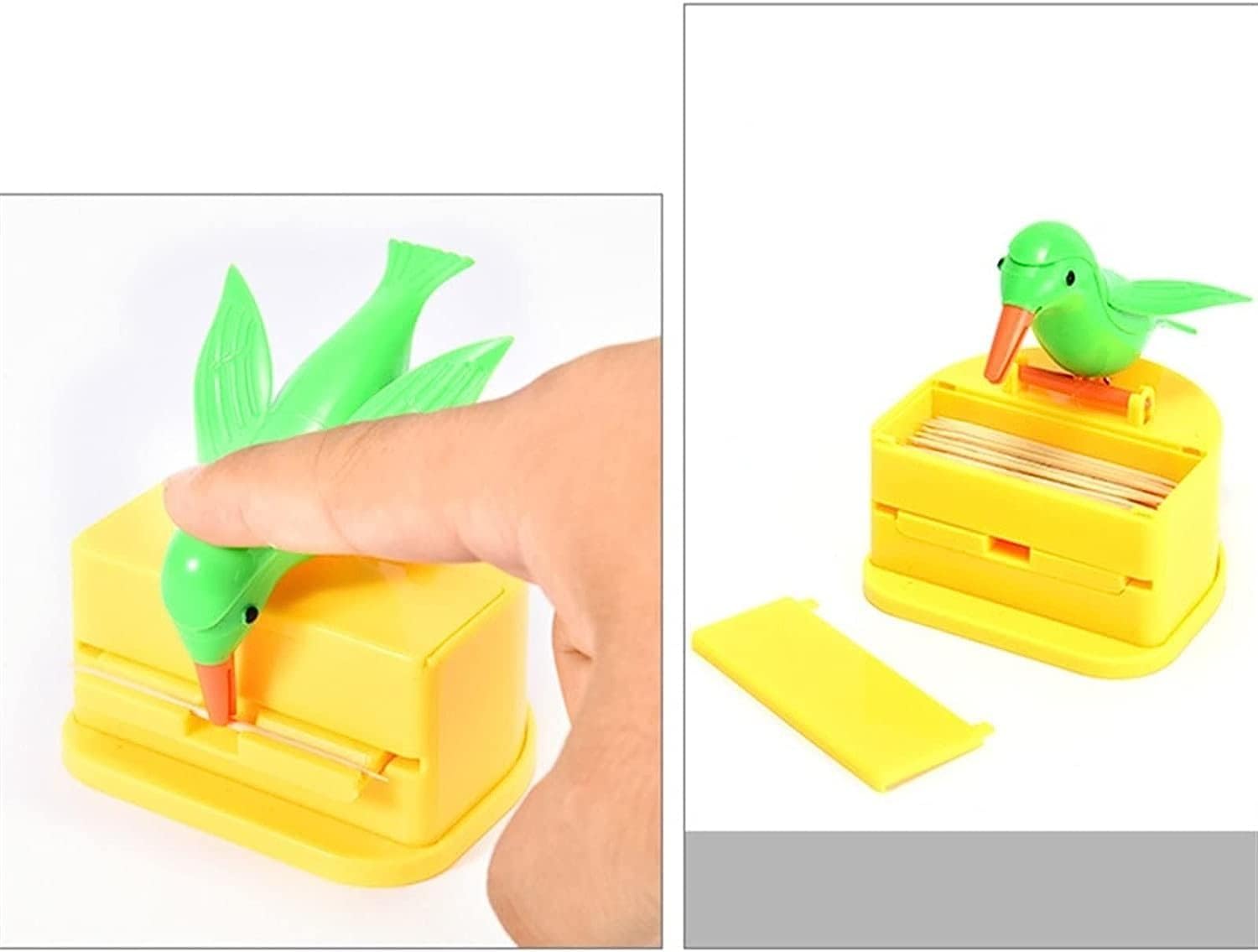 Small Plastic Containers with Lids Cute Small Bird Toothpick Container Automatic Toothpick Dispenser Holder Home Decoration (6)