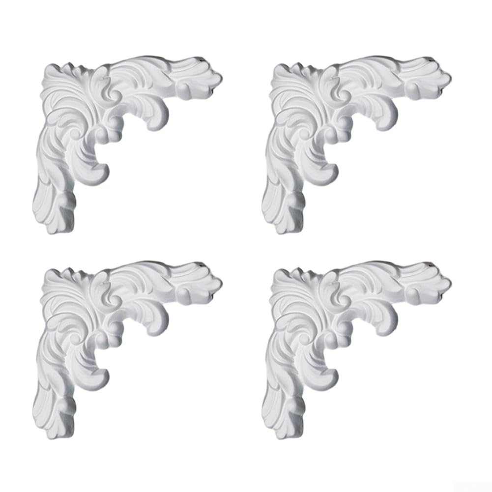 Classic Fleur De Lis - Kit di modanatura angolare in gesso PU per finiture a parete, bordo dell'armadio e installazione di accenti di interior design (16 cm)
