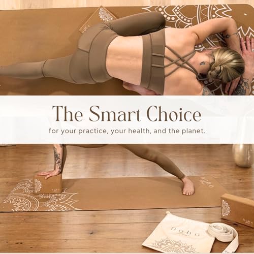 Set of 2 Cork Yoga Blocks with Strap | Eco-Friendly Yoga Accessories | 9” x 6” x 3” FSC-Certified Portuguese Cork Yoga Blocks 2 Pack | High Denisty Yoga Blocks Non-Slip & Durable | Home Yoga Equipment - Image 7