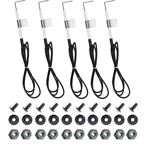 Hisencn Ignition Ceramic Electrode Replacement Parts For Home Depot Nexgrill 5 Burner 720-0888 720-0888N, 4 Burner 720-0830H 720-0830D, 720-720-0896B, 720-0898 Gas Grill, 5 Pack Igniters #TOP6