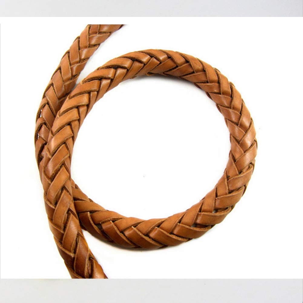 Correa de entrenamiento de cuero trenzado suave y súper fuerte correa para , 8 hebras de cuero tejido de adecuado para perros grandes y medianos - marrón claro - 2,5 cm x 1,1 m