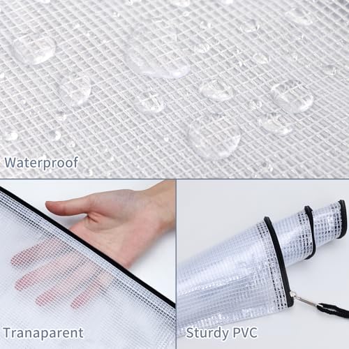 Image of EOOUT 42pcs Mesh Zipper Pouch, Black Waterproof Zipper Bags for Organizing Storage, Letter Size /A4 Size Puzzle Bag, Zipper File Bags for Board Games and School Office Supplies