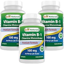 Best Naturals Vitamin B1 as Thiamine Mononitrate 100 mg Tablets 120 Count Pack of 3