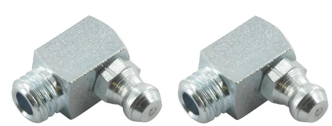 cyclingcolors 2 x grease nipple steel cone grease gun nipple tractor lawn mower car motorcycle scooter, M6 x 1 90°