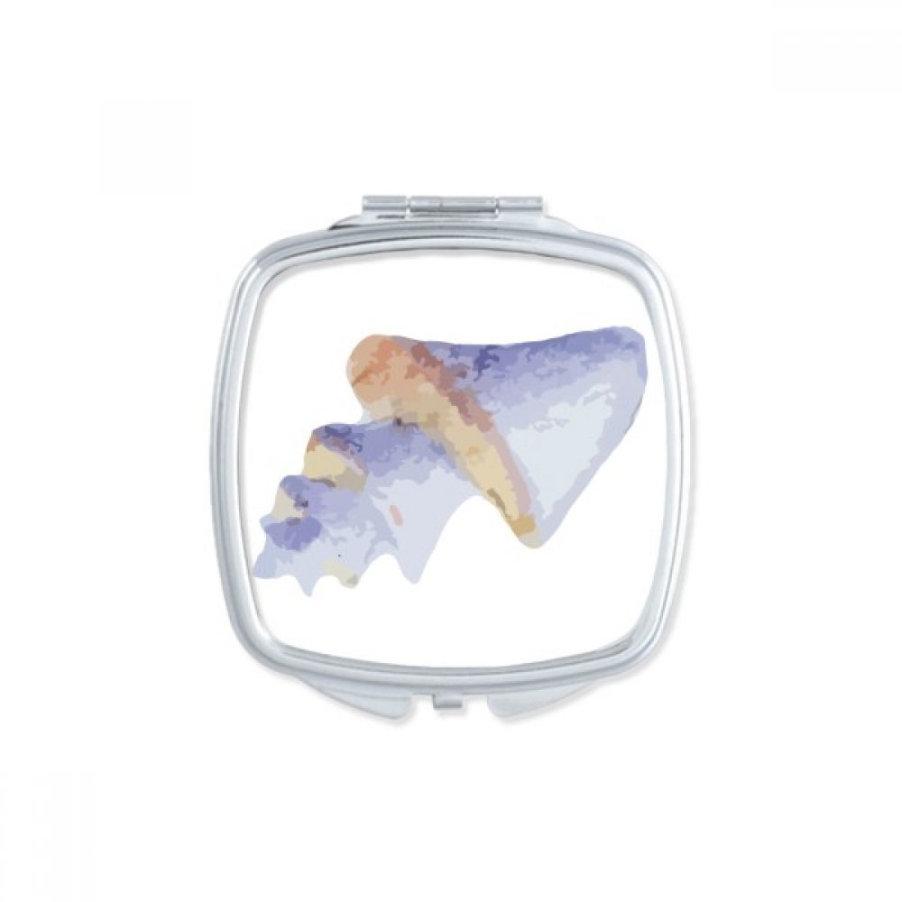 Miroir carré de maquillage compact noir illustration crevette marine mignon miroir de poche portable