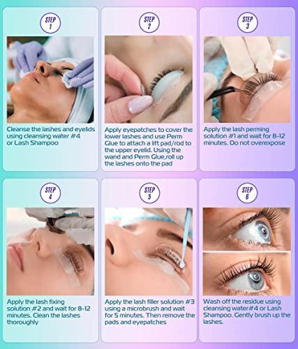 Stacy Lash Lift Kit - Professional Salon Premium Quality Eyelash Perm Curling Lotion & Liquid Full Lifting Set - Eyelash Perming Wave Curling Semi-Permanent #TOP2