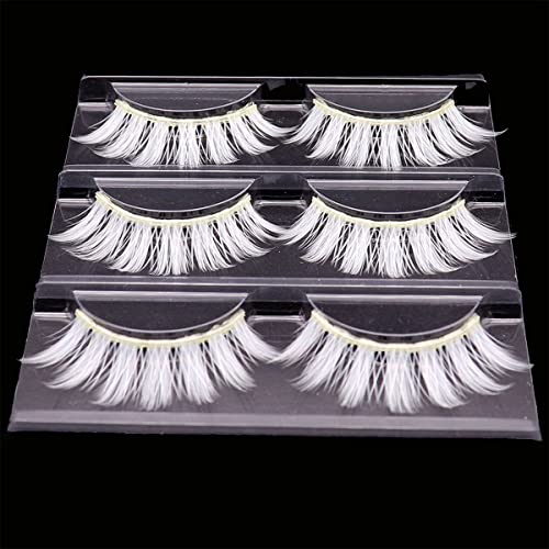 White Lashes Cosplay White False Eyelashes Thick Natural White Fake Eye Lashes Can Be Painted Easter Eyelashes Halloween Costume Party Eye Lashes Tool Stage Performance (Mq1-15Mm) #TOP4