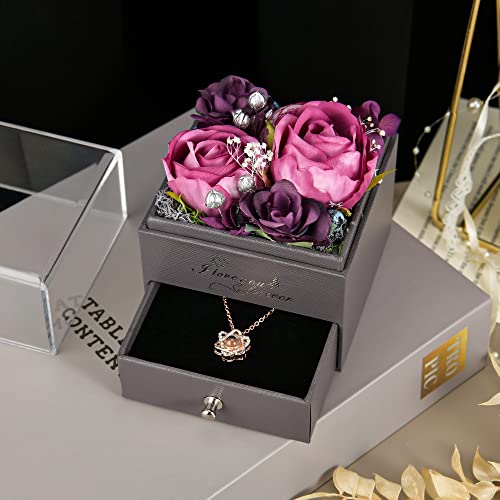 Valentines Day Gifts Gifts For Her Gifts For Mom Gifts For Mothers Day For Women Gifts For Birthdays Anniversaries Holidays Preserved Flowers Simulated Flowers Jewelry Boxes Gifts(Rosered) #TOP3