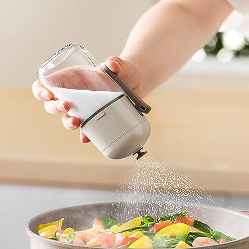 Azonee Glass Salt Shaker Dispenser Precise Quantitative Seasoning Bottle Seasoning Jar with Lid Sealed Quantitative 0.5g Salt Each Press Ration Salt Shakers Spice Dispenser Seasoning Container