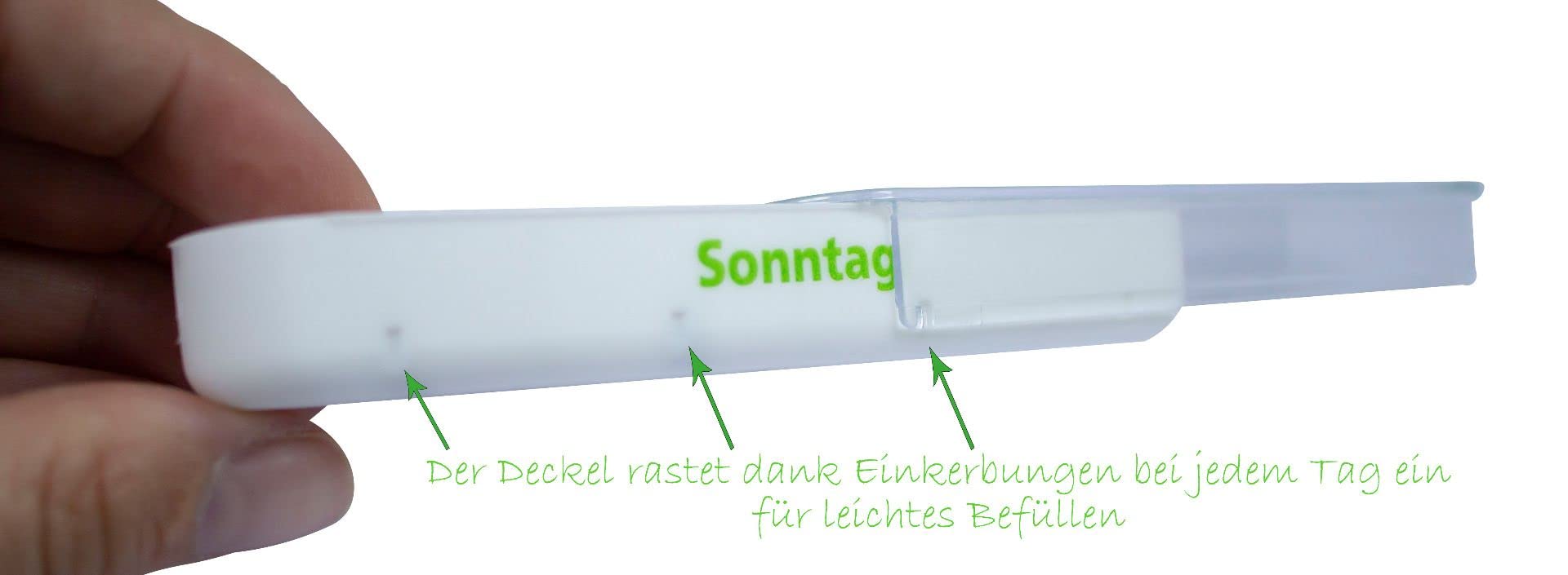 Medi-Inn Wochendispenser 7 Tage Tablettenbox N11484-w, weiß (40 Stück)