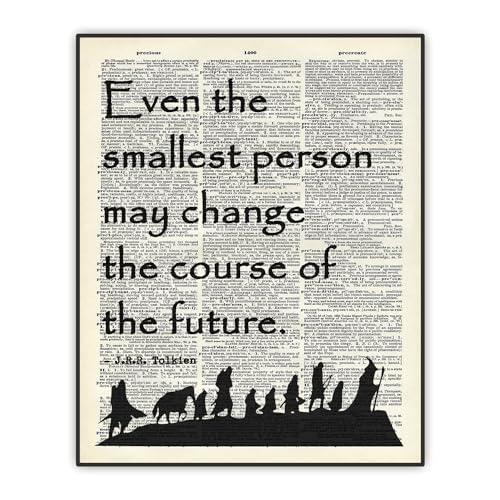 Image of J.R.R. Tolkien Quote Poster, Christmas Gift, Dictionary Art Print, Lotr Inspirational Quote, Galadriel Quote "Even The Smallest Person..." Classroom Office Home Wall Decor, UNFRAMED Print (8"x10")