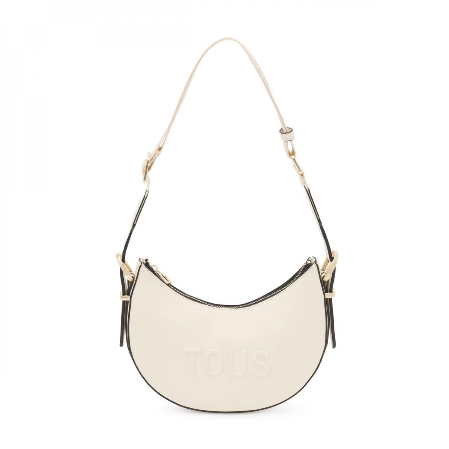 TOUS Shoulder Bag M Brenda Beige, Baguette for Women, White, white, mediano