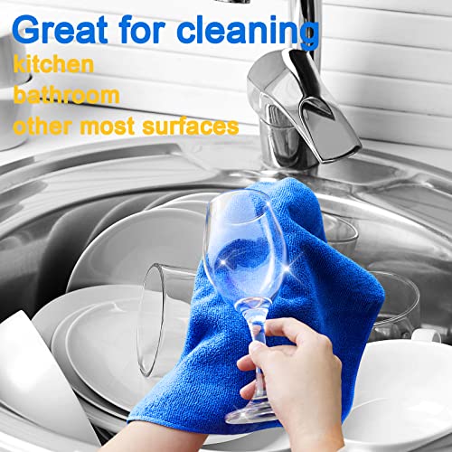 Infok Microfiber Cleaning Cloth - 12 Pcs Premium Microfiber Towels, Highly Absorbent, Reusable Household Cleaning Supplies - For Kitchen Towels, Dish Towels, Dust Cloth, Cleaning Rags, Size:12" X 12" #TOP4