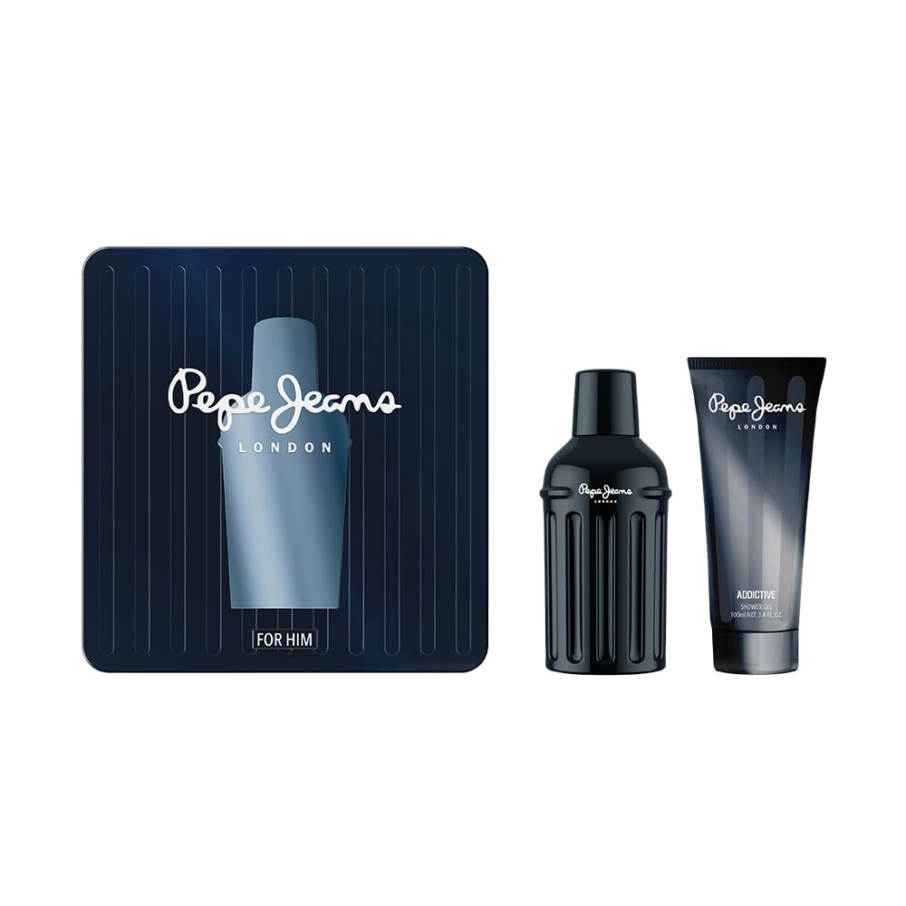Pepe Jeans Addictive For Him Perfumes Hombre Estuche 2 Piezas | Pack Regalo, Eau de Parfum 100ml y Shower Gel 100ml, Set Fragancia Oriental y Amaderada