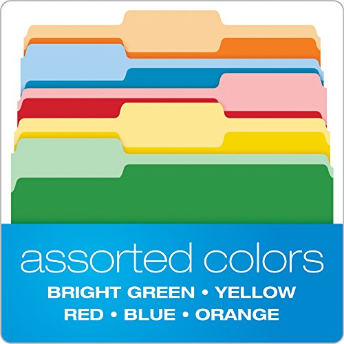 Pendaflex Two-Tone Color File Folders, Letter Size, Assorted Colors, 1/3 Cut, 100 Per Box (152 1/3 Asst) #TOP3