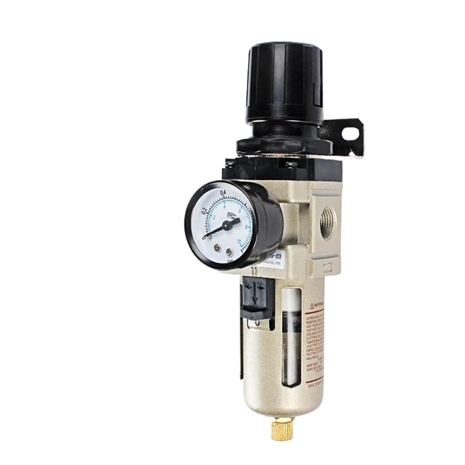 Vanne de filtre à air AW2000-02 avec purge automatique et manomètre pour compresseur