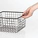 mDesign Farmhouse Metal Wire Storage Organizer Bin Basket Holder with Handles - for Home, Office Supplies, Desk, Paper, Colored Pencils, Markers, Tape, Folders, Notepads - Medium, 4 Pack - Bronze