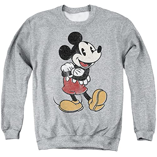 Image of Cotton Soul Disney Mickey Mouse Classic Pose Crew Sweatshirt, Grey Heather, XLG