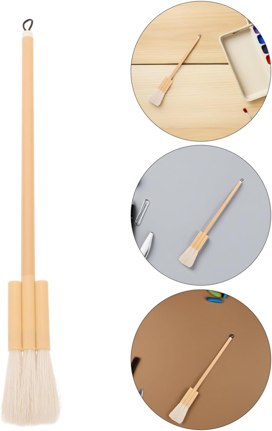 Goat Hair Watercolor Brush Set, Wooden Handle Hake Paintbrush for Artists, Fine Soft Bristles for Watercolor Painting and Wash Techniques, Suitable for Beginners and Professional