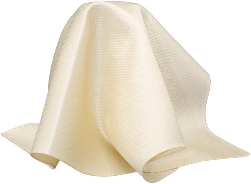 Royal Silk Deluxe Silk Jacquard Pocket Square Premium 34-Momme, 6-Ply Silk (Cream) – 100% Silk - Image 4