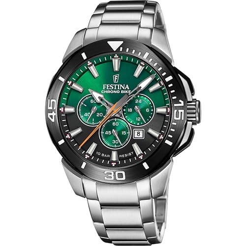 Montre Festina F20641/B Chronographe Étanche pour Homme Actif du Bureau au Sport