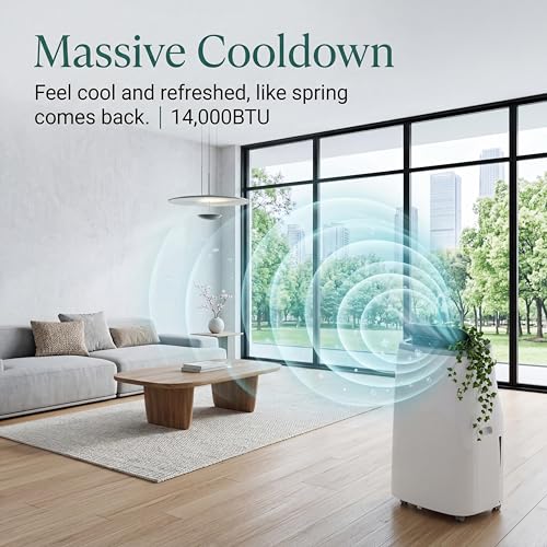 Image of 14,000 BTU Portable Air Conditioners, 4-in-1 Modes with Cooling, Dehumidifier, Fan, 24-Hour Timer, Follow Me Function, Remote Control & Complete Window Kit, Cools Rooms Up to 750 Sq. Ft, for Bedroom