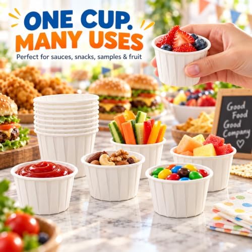 Paper Souffle Cups, 1 oz, 2500 Count for Samples and Condiments — 사진 6