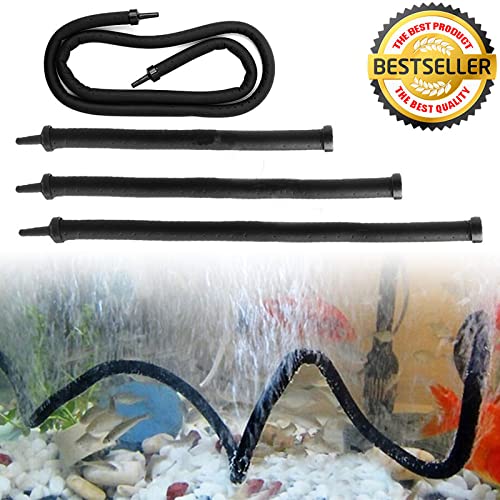 TopHomer Tube à bulles pour aquarium - Aérateur mural flexible en caoutchouc et plastique - Pour aquarium - Barre à bulles - 75 cm - Double tête