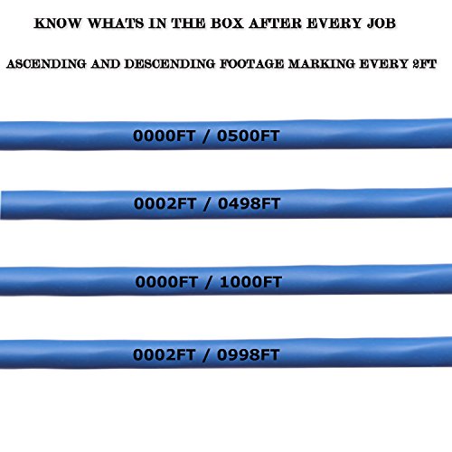 Syston Cable Technology Cat 5(E) Ethernet Bulk Raw Cable 350Mhz 24Awg 4Pr Utp Solid Bare Copper Riser (Cmr) Rated 1000Ft With Wall Clips Zipties Indoor Outdoor Heat Resistant Blue 1-1000 Ft Available #TOP2