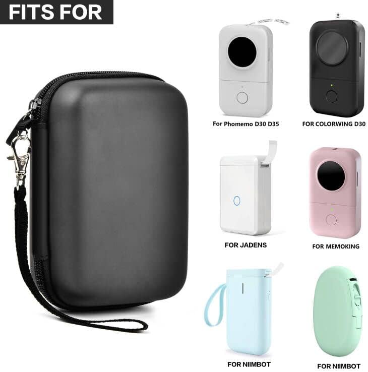 Case Compatible with Phomemo D30 D35 Label Maker, for JADENS D11 for Memoking for COLORWING for SUPVAN Mini Labeler Sticker labler Maker Storage Holder Tape Paper Roll & USB Cable (Box Only)