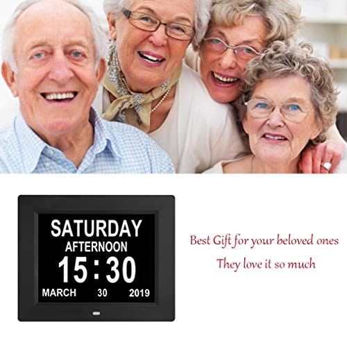 Ssini Day Date Time Clock For Seniors,Dementia Clock,Alzheimers Clock,Clock With Day And Date For Elderly,Digital Clock Large Display Black #TOP5