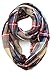 Plum Feathers Premium Plaid Print Infinity Scarf (Camel with Frayed Edges)
