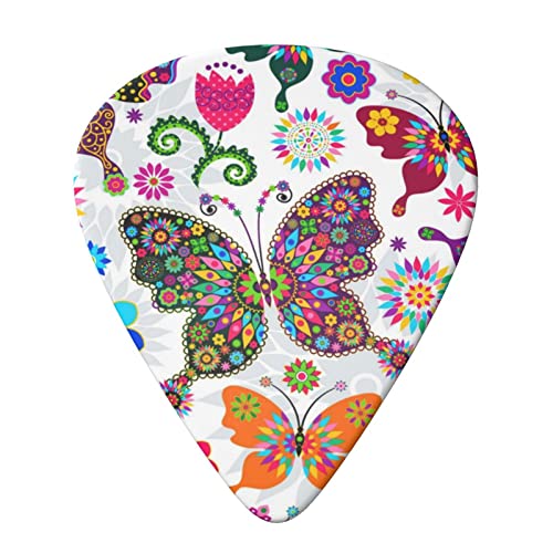 ASDTEHCY Lot de 6 médiators en celluloïd, motif papillon, motif floral, fin, moyen et lourd pour guitares acoustiques… - Les Beatles, Paul McCartney, John Lennon, RIngo Starr, George Harrison ASDTEHCY Lot de 6 médiators en celluloïd, motif papillon, motif floral, fin, moyen et lourd pour guitares acoustiques… – Image 4