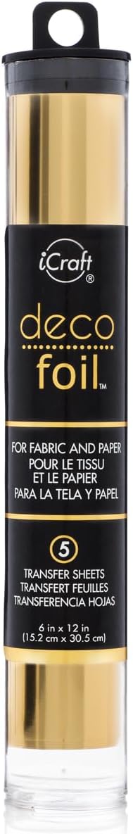 iCraft Deco Foil, 5 Transfer Sheets, 6" x 12", Gold