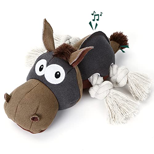 Puhohun Dog Toys, Dog Squeaky Toy With Crinkle Paper, Tug Of War Dog Toys For Puppy, Small, Middle Dogs (Brown, Donkey) #TOP4