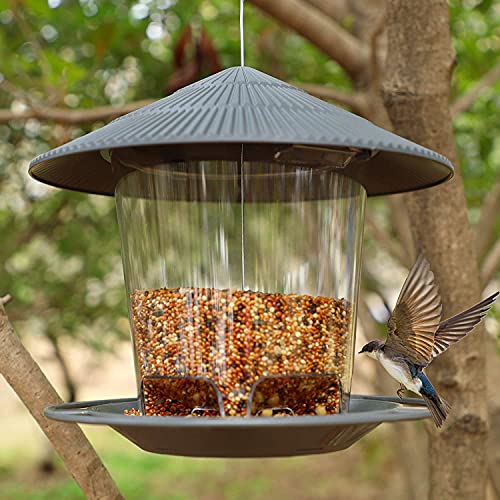 Soujoy 2 Pack Wild Bird Feeder, Outside Squirrel Proof Bird Feeder, Hanging Wild Bird Feeder With Round Shaped Roof, 2 Lbs Capacity Heavy Seed Feeder For Garden Yard Decoration #TOP6